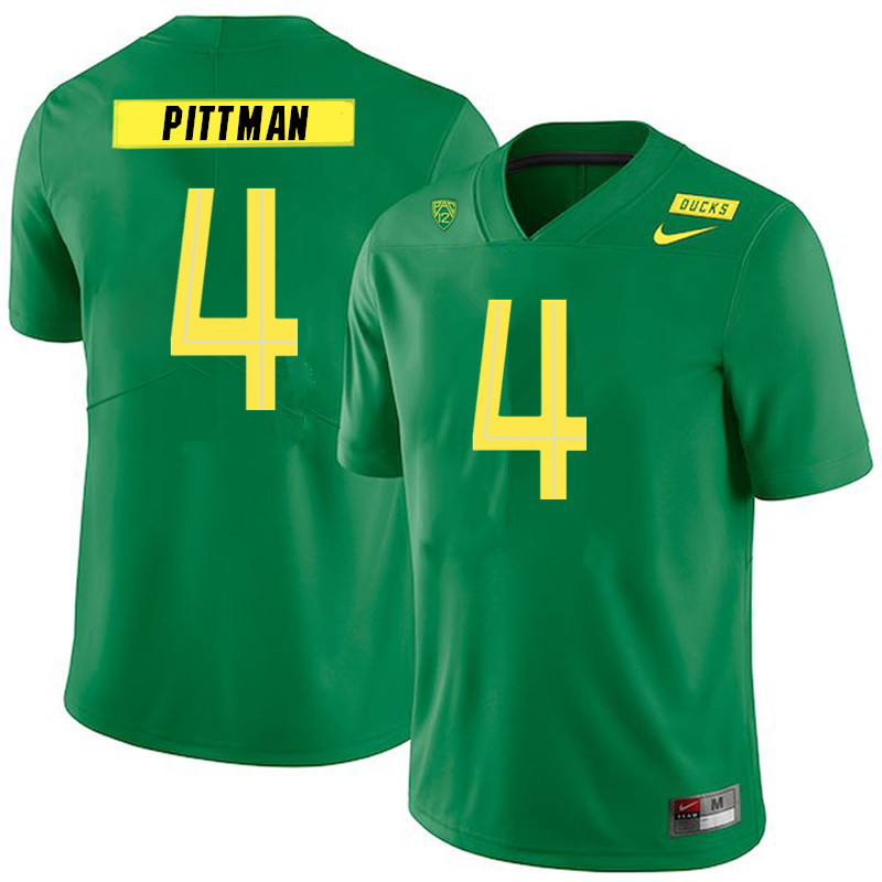 2019 Men #4 Mycah Pittman Oregon Ducks College Football Jerseys Sale-Green - Click Image to Close